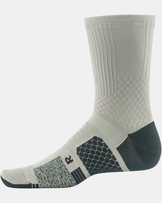 Unisex Project Rock ArmourDry™ Playmaker Mid-Crew Socks, Gray, pdpMainDesktop image number 0